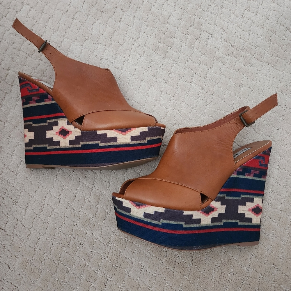 Steve Made Elissaa Peep Toe Wedge Heel